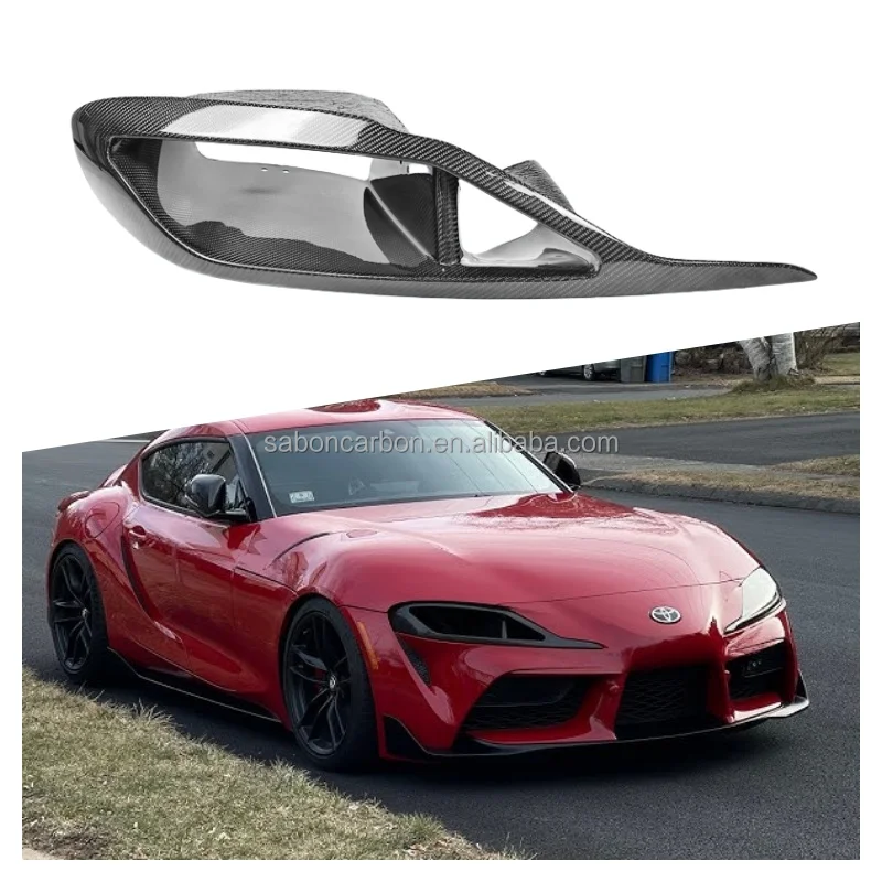 EVT Style Carbon Fiber Headlight Intake Lamp Delete Duct Inlet For Toyota GR Supra MK5 A90