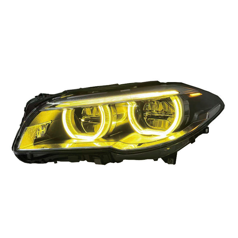 F10/F18 BMW 5 Series LED Angel Eye V2 Headlights - Dual Color White/Yellow DRL Switchback | F10 Headlights & Demon Eyes — photo 3
