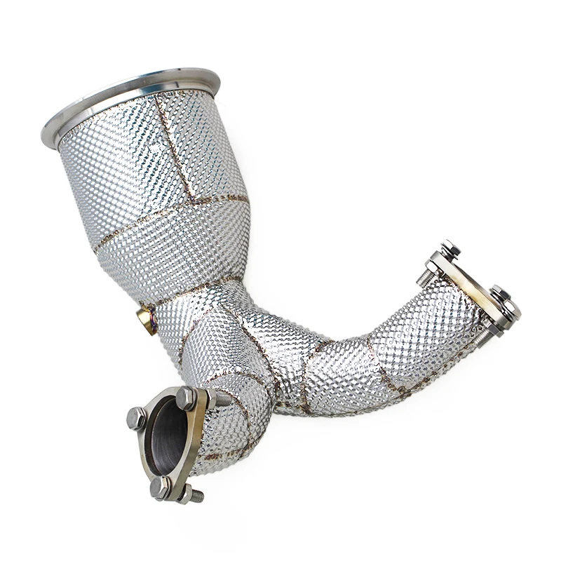 Factory Free Flow Downpipe For Audi S4/s5 B9 3.0t 2019-2023 Heat Shield Exhaust Pipe Stainless