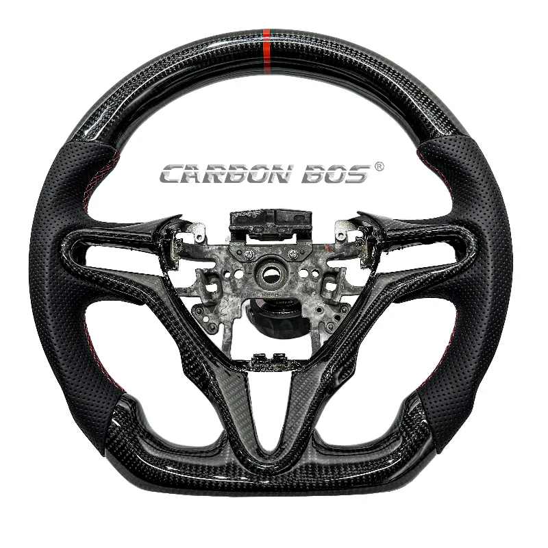 Factory Wholesale For Honda Civic 8th Generation & Integra Flat Bottom Sports Steering Wheel Carbon