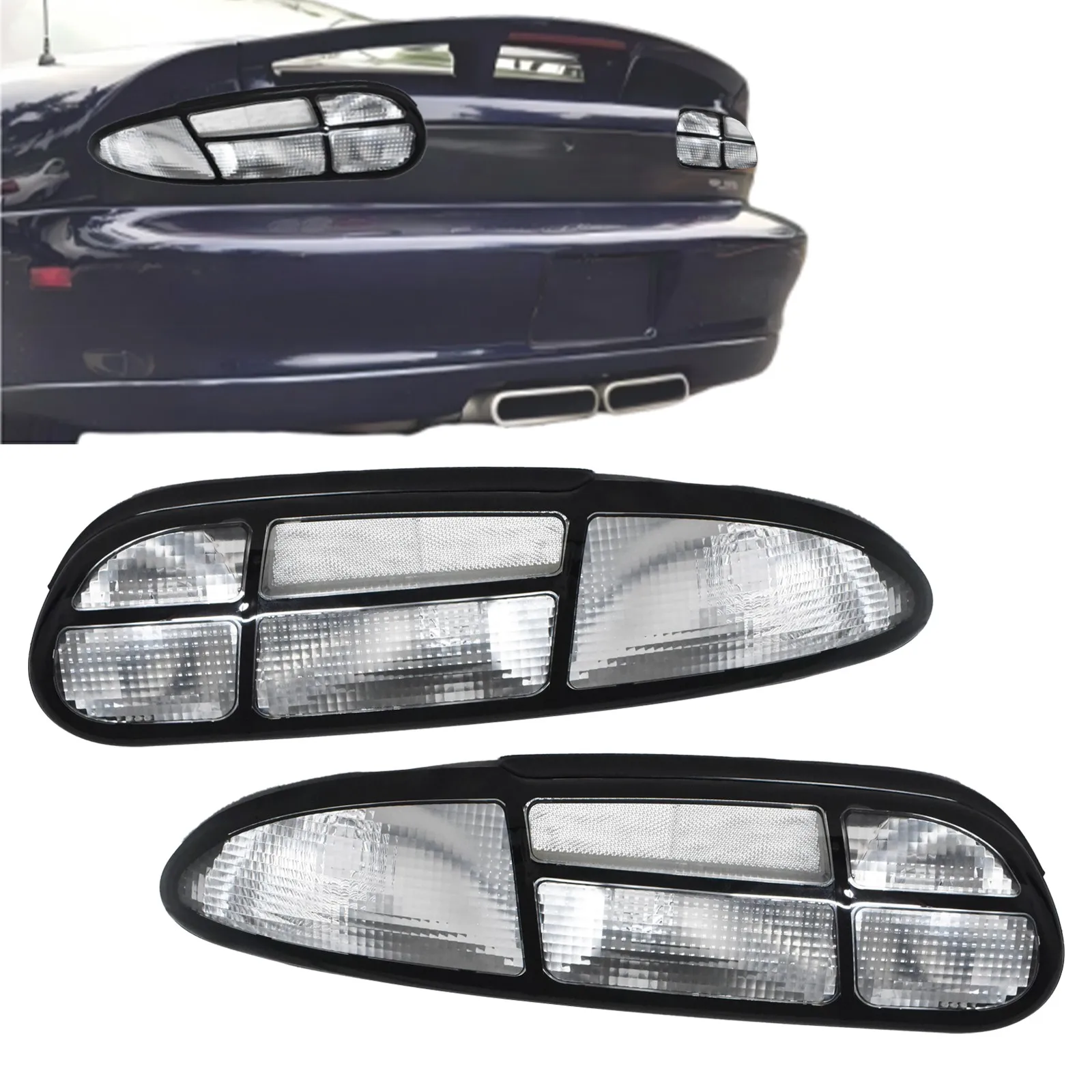 For Chevrolet Camaro 1993-2002 Halogen Tail Lamp 3 Holes Full Clear
