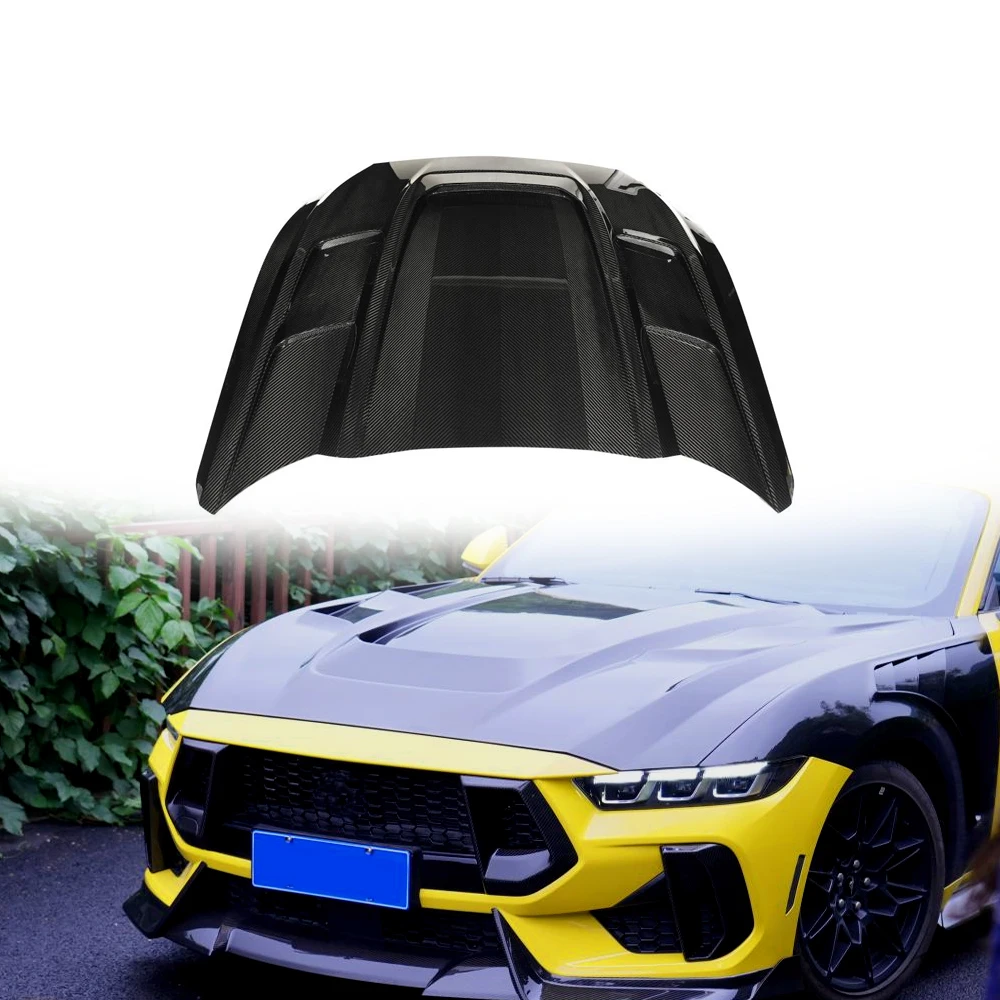 For Ford Mustang S650 Gt Coupe 2024-2025 Carbon Fiber Front Hood Bonnet Cover Trim Body Kits