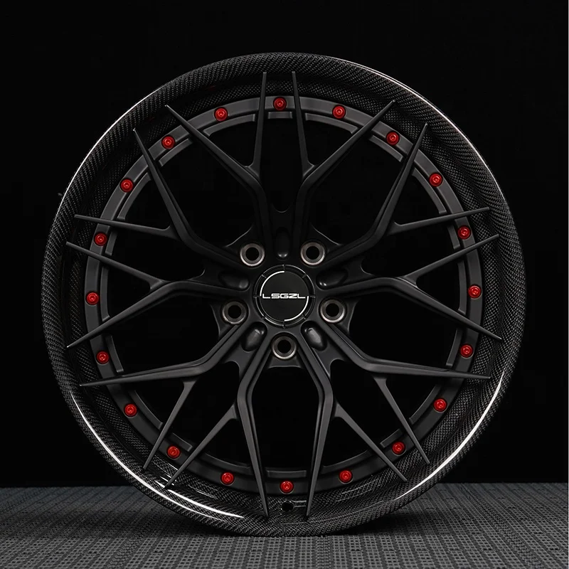 Forged Carbon Fiber Wheel 5x130 5x114.3 5x112 18 20 22 24 26 Inch Gloss Black Forged Wheel For Bmw