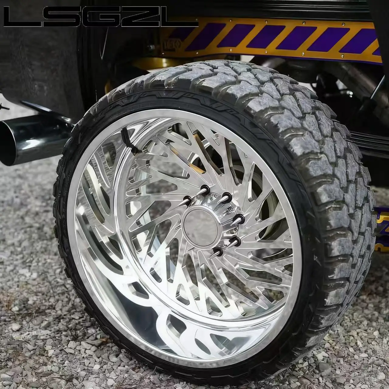Forged Truck Alloy Deep Dish Lip Rim Wheel 20 22 24 26 28 30 Polish Black Chrome Inch 8x180 8x170