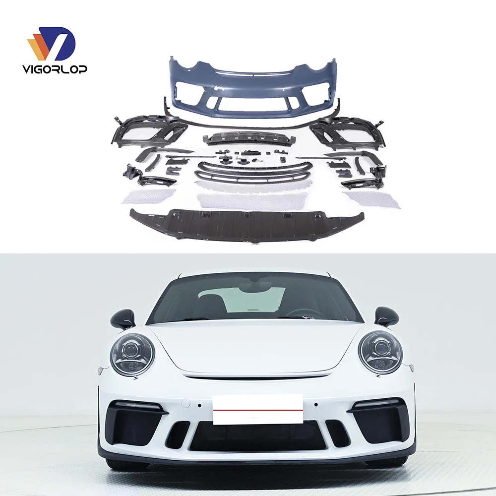Front Bumper Assembly Car Bumpers Bodykit Body Kit For Porsche 991 911.1 911.2 2012-2019 Upgraded Gt3