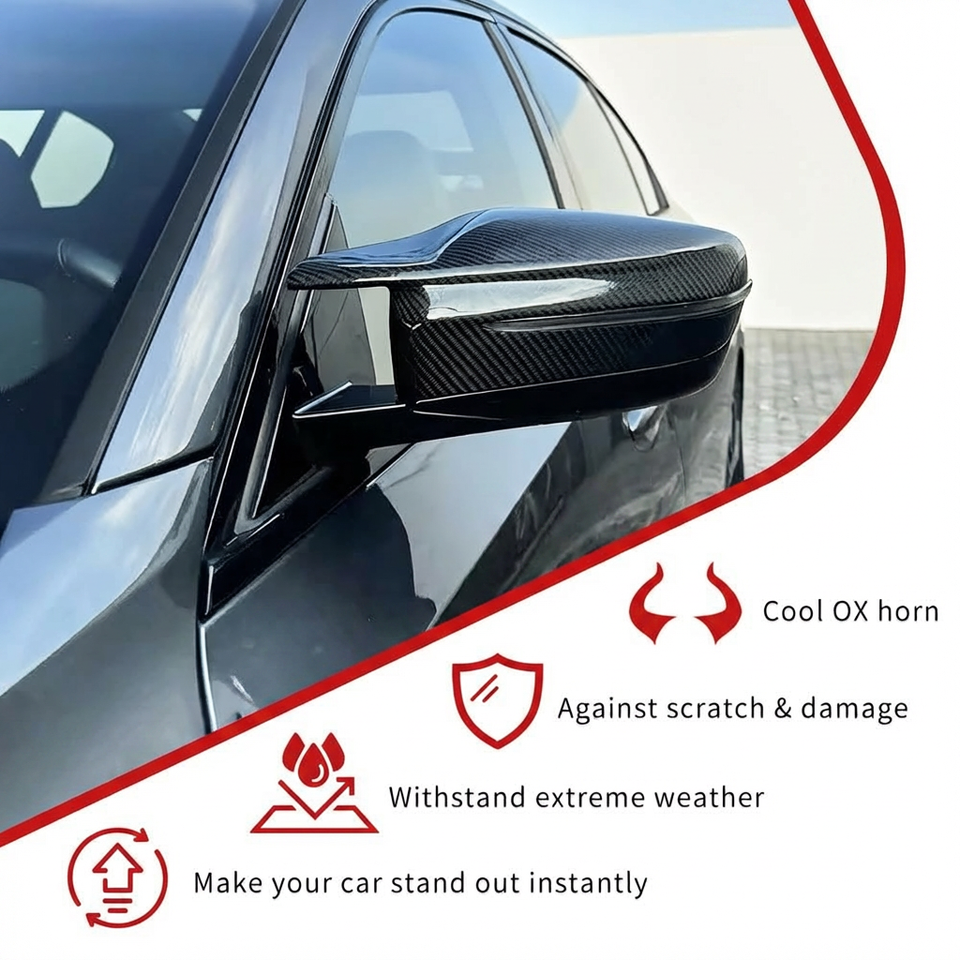 G20/G30/G32/G11/G12/G38/G28/G22/G15/G16 BMW Carbon Fiber Mirror Covers - G8X Style, LHD | Mirror Caps & Mirror Shells β photo 3