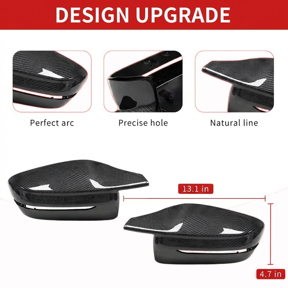 G20/G30/G32/G11/G12/G38/G28/G22/G15/G16 BMW Carbon Fiber Mirror Covers - G8X Style, LHD | Mirror Caps & Mirror Shells