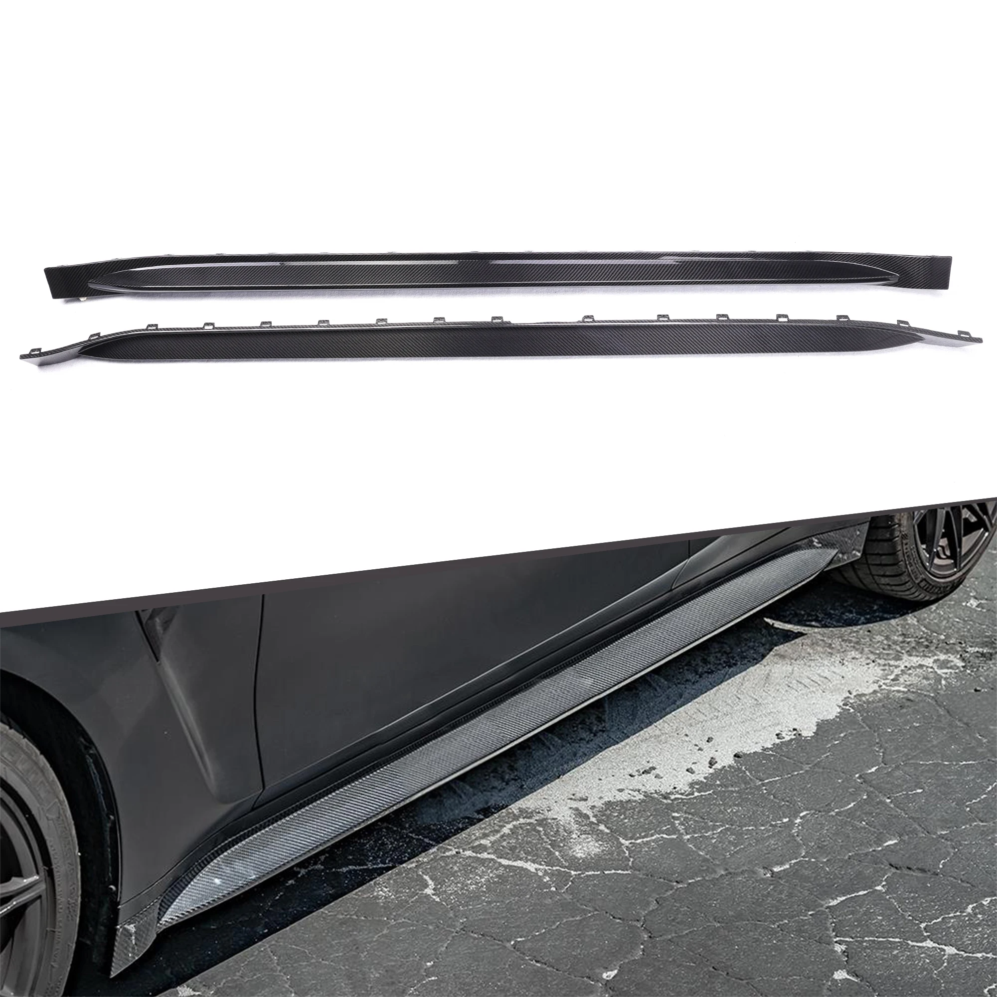 G80/G82/G83 BMW M3/M4 Dry Carbon Fiber Side Skirts - OEM Style | Rockers & Side Splitters