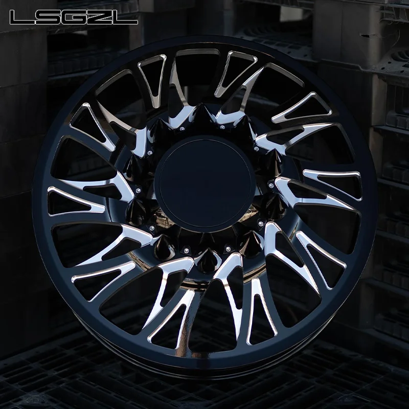 Glossy Black Forged Alloy Dually Rim Machine Face Fortruck 8x180 8x200 8x165.18*5.5 8.6.5 22 24 26