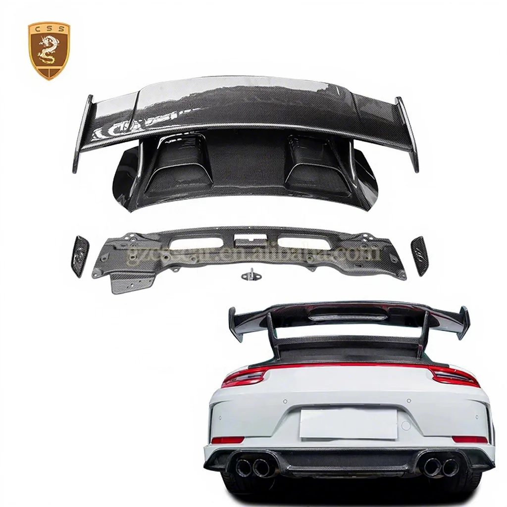 Gt3 Style Half Carbon Fiber Rear High Tail Wing For Porsche 911 991.2 Carbon Fiber Rear Wing
