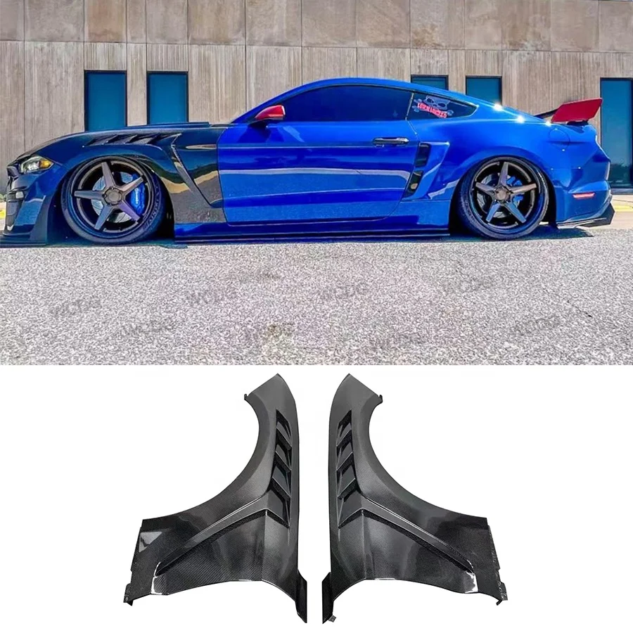 Gtd Style Carbon Fiber Front Fender For Ford Mustang 2018-2023 Front Vented Side Fender Auto Parts Bodykit