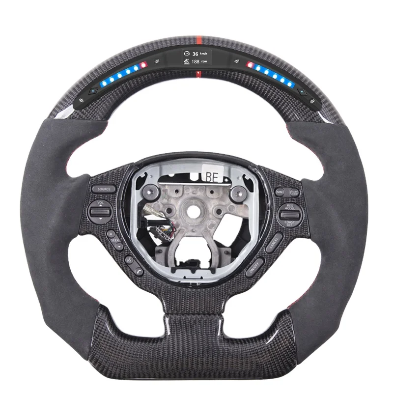 Gtr R35 Carbon Fiber Steering Wheel Twill Carbon Fiber Steering Wheel With Led Display