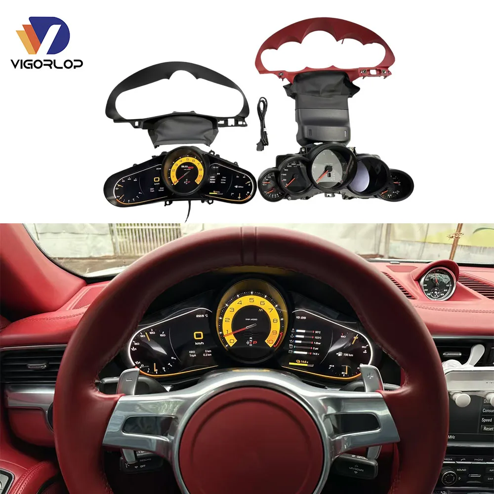 High End Auto Meter Display Screen Lcd Dashboard Digital Instrument Cluster For Porsche 991 911.1 911.2 2012-2019