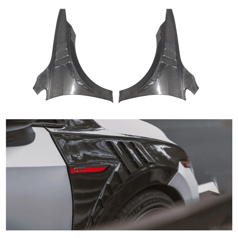 High Quality 100% Dry Carbon Fiber Car Wheel Fenders For Volkswagen Vw Golf 8 Gti 2021-up