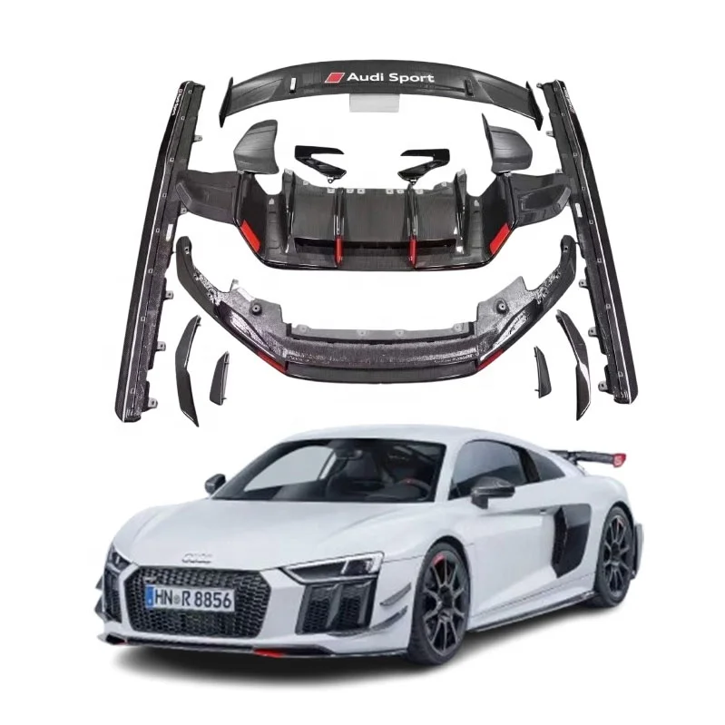 High Quality Carbon Fiber Body Kit For Audi R8 Performance Style Bumper Front Lip Side Skirts Rear