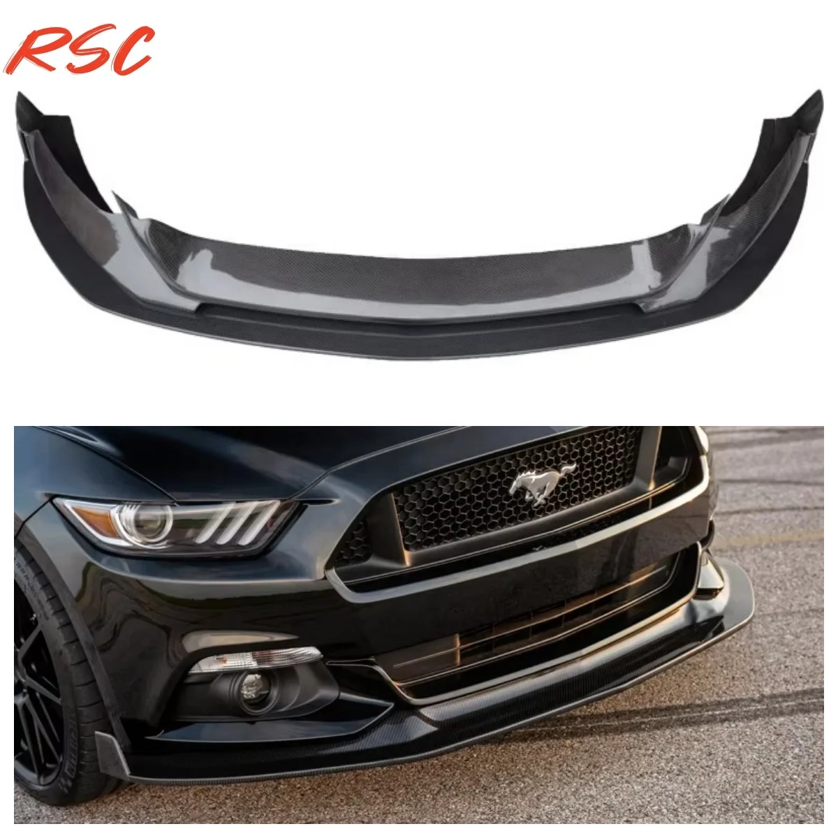 High Quality Hennesy Front Lip For Mustang 2015-2017 Mustang Carbon Splitter Perfect Fitment