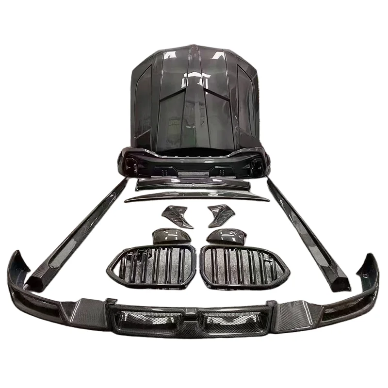 High Quality Ld Style Carbon Fiber Front Lip Side Skirt Rear Diffuser Hood Rear Spoiler Grill