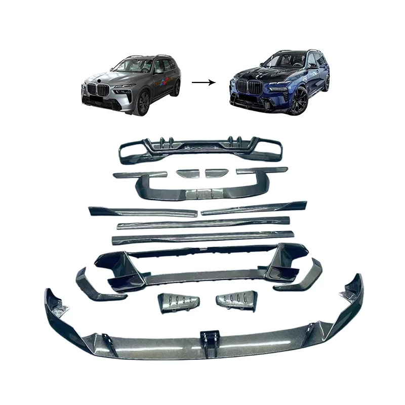 High Quality Ld Style Dry Carbon Fiber Body Kit For Bmw X7 G07 Lci 2023-2025 Facelift Front Lip
