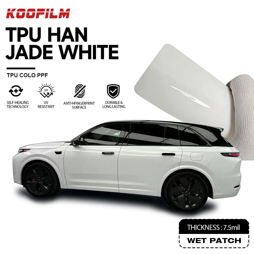 High Quality Tpu Han Jade White Color Changing Film 1.52*16m/roll Car Full Body Wrapping White Body Color Film