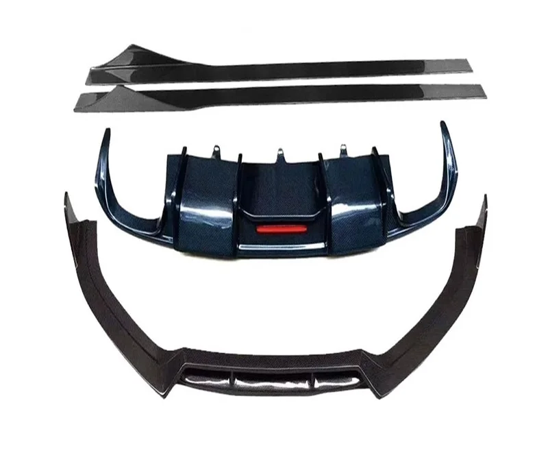 Hot Car A6 S6 Sedan Carbon Fiber Rear Bumper Diffuser Front Lip Side Skirts Body Kit For Audi A6 S