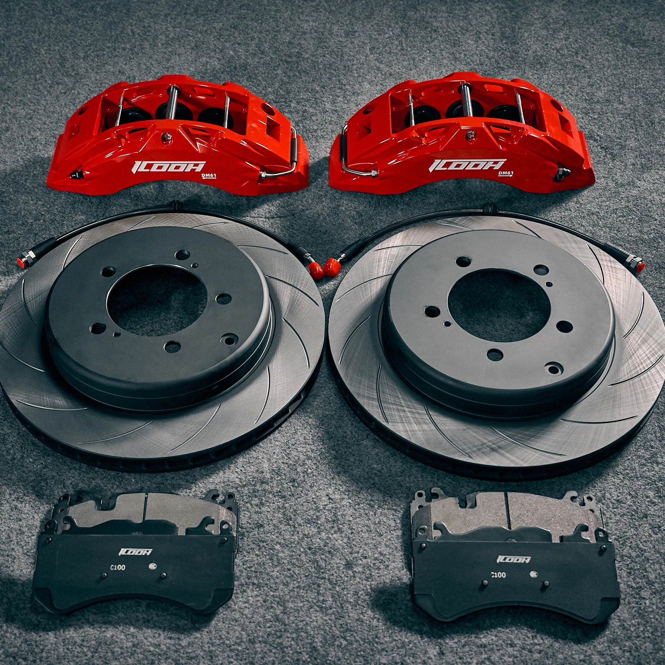 Icooh Dm6 6 Piston 345/355mm Rotor Size Modified Racing Big Brake Kits For Honda Civic Type