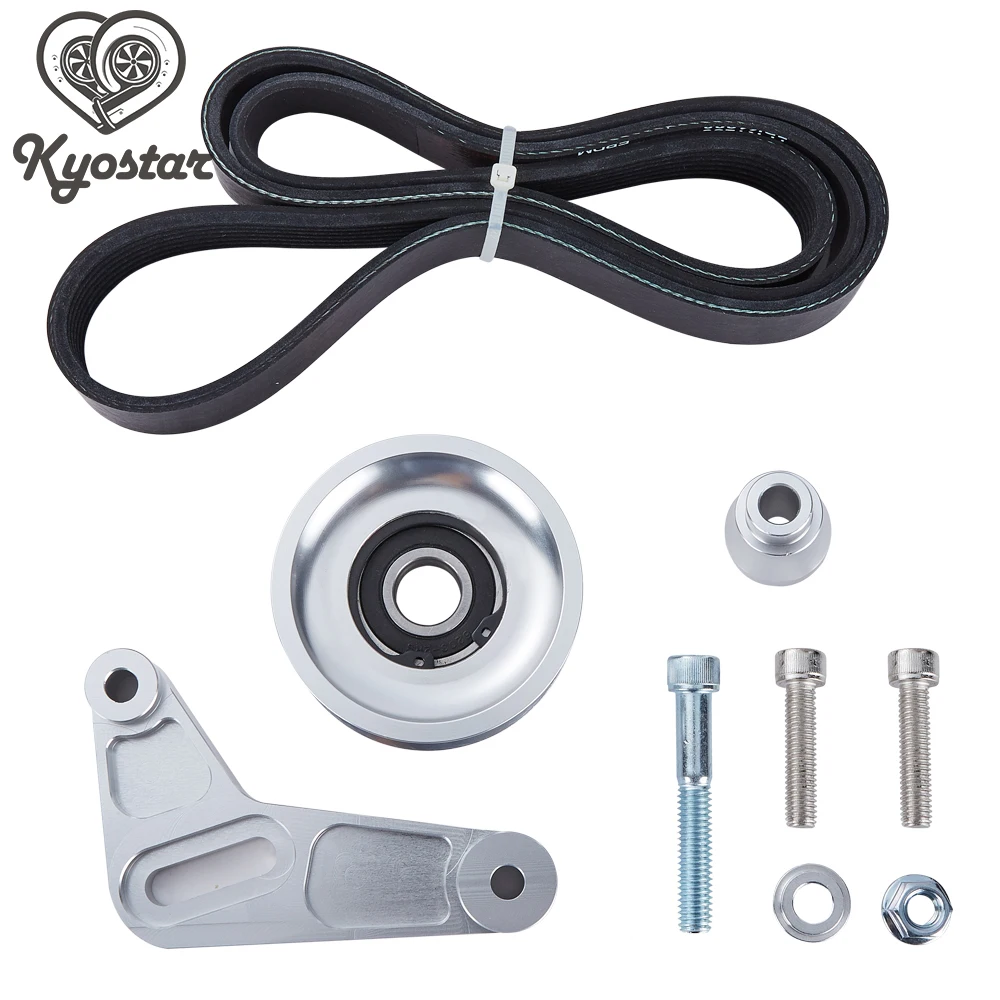 K20 Ep3 Style Adjustable Aluminum Idler Pulley Belt Kit For Civic & Integra K Series Swap