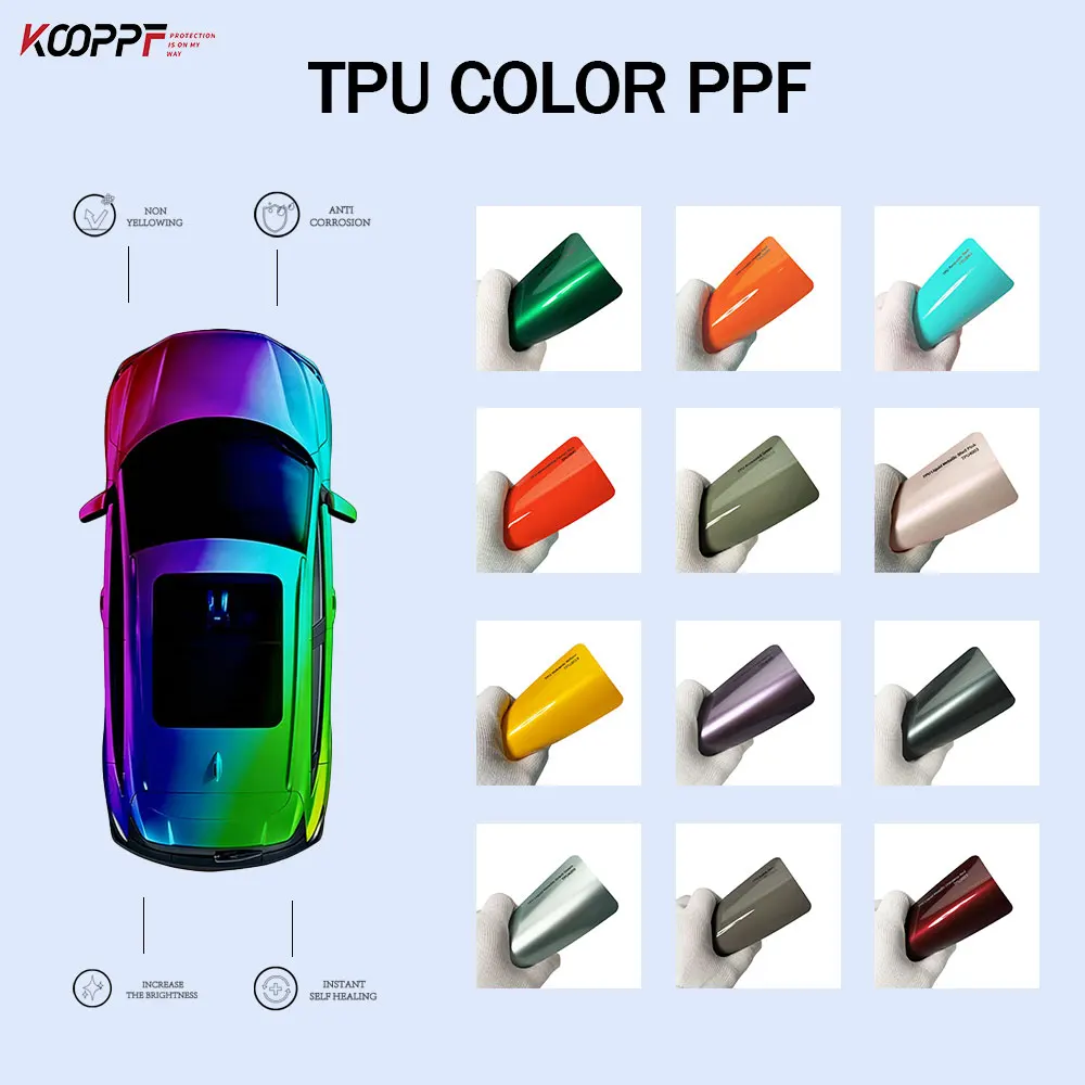 Kooppf Tpu Color Ppf Paint Protective Film Self-adhesive Decoration Roll Film Vehicle Auto Sticker Car Wrap