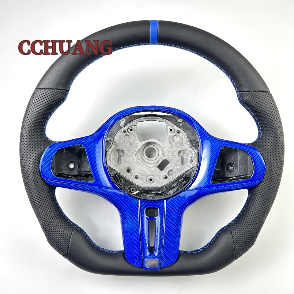 Leather + Carbon Fiber D-Shape Sport Steering Wheel for BMW G20 G22 G28 G29 F87 G80 F82 F83 G30 G31 G32 G38 G11 G12 G01 G02 G05 G06 F90 | Steering Wheels