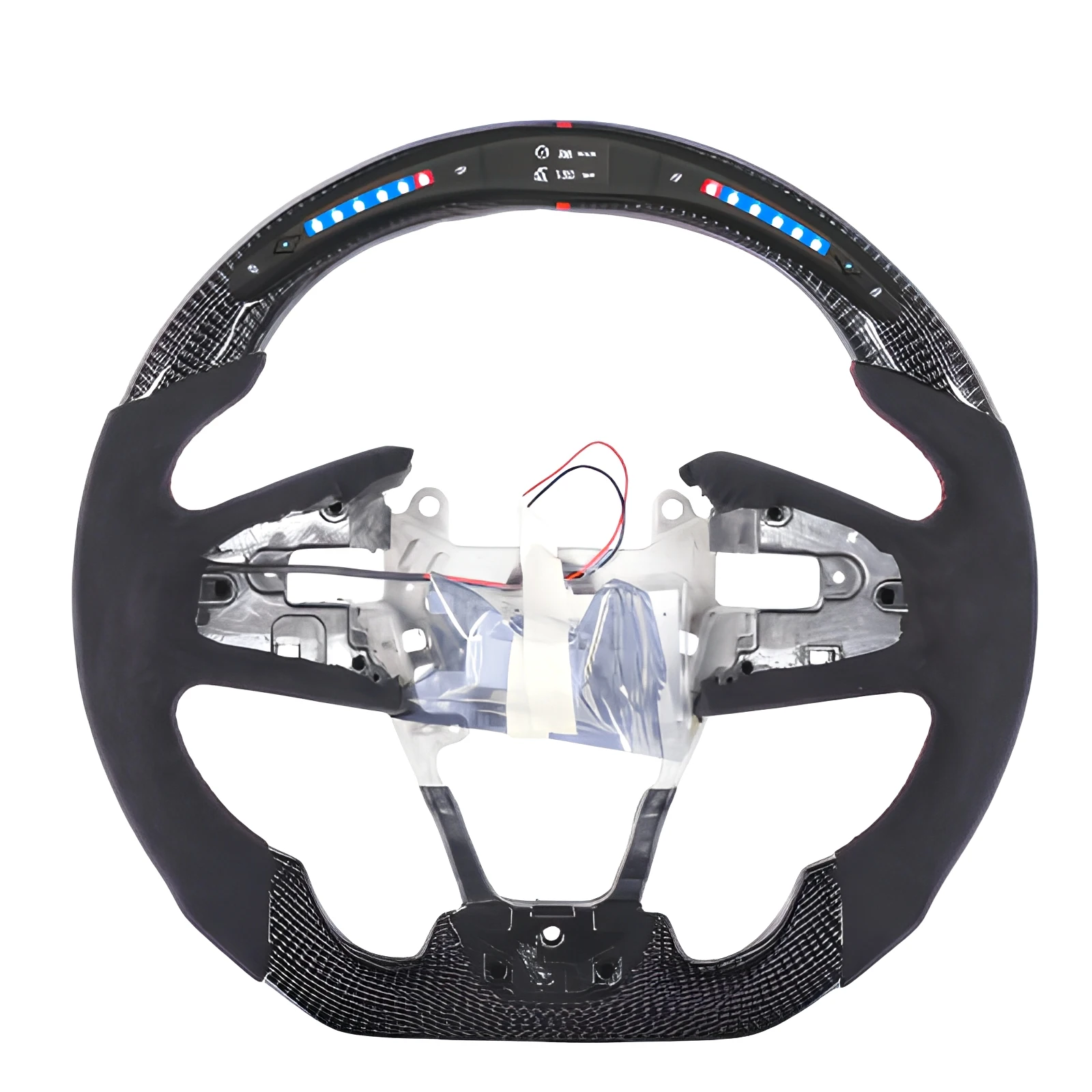 Led Display Flat Bottom Carbon Fiber Steering Wheel For Honda Civic