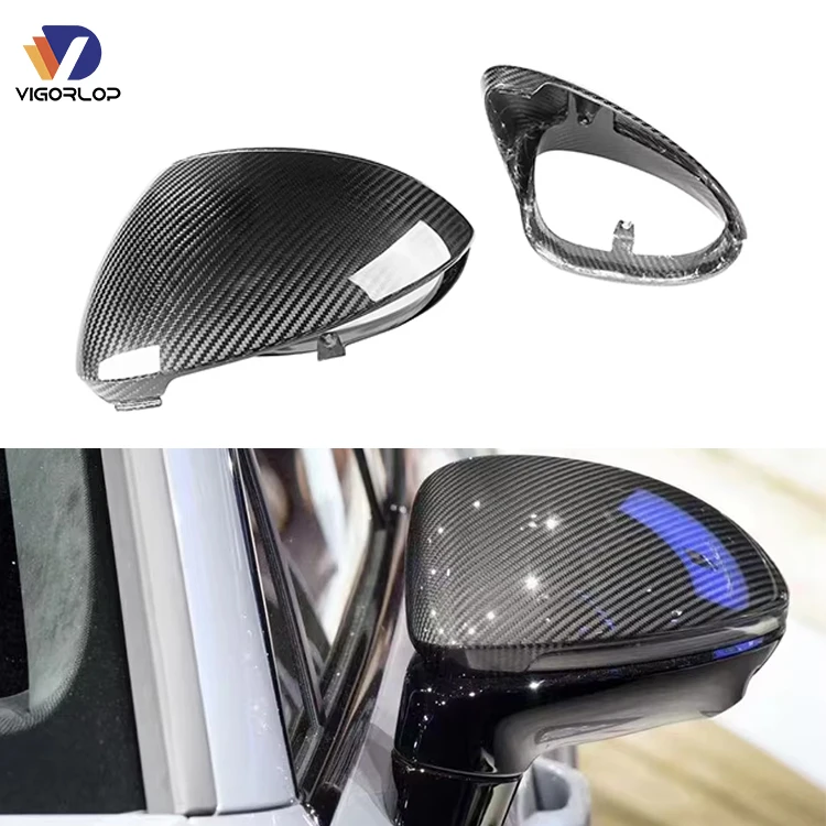 Left Hand Drive Carbon Fiber Car Door Side Mirror Covering Shade Car Mirror Cover Fabric Cover For Porsche Cayenne 2018-2025