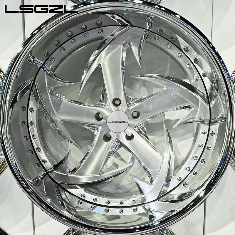 Luxury Custom 2 Piece Deep Dish Chrome Wheel For Chevrolet Cadillac 5x114.3 5x120 5x130 15 18 20 22