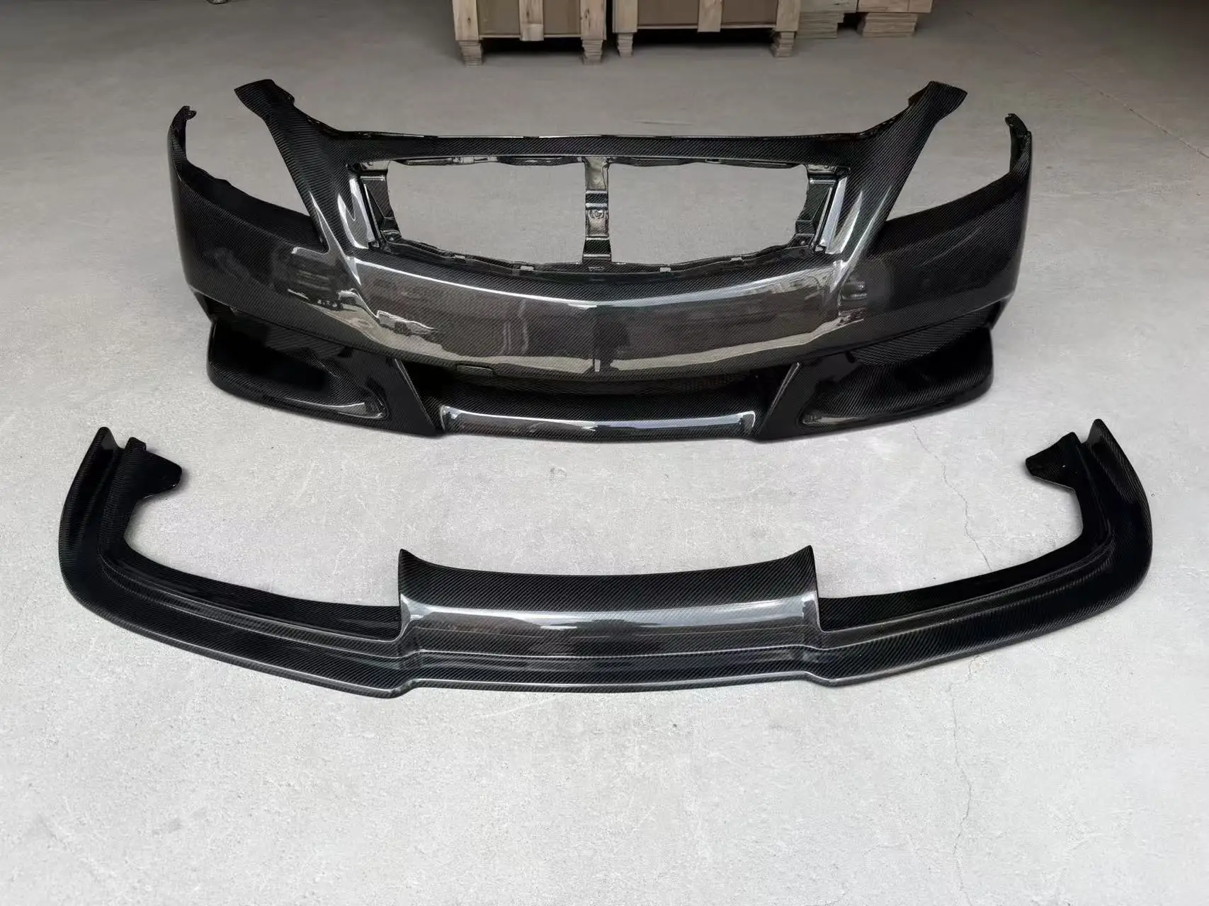 MRD Front Bumper for Infiniti G37 Coupe Carbon Fiber Front Bumper with One-piece Front Lip