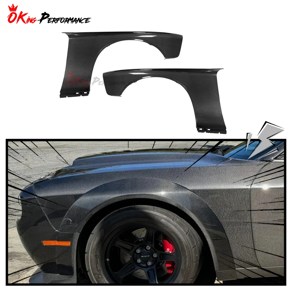 Narrow Only Hellcat Style Carbon Fiber Challenger Fenders For Dodge Challenger 2015-2023