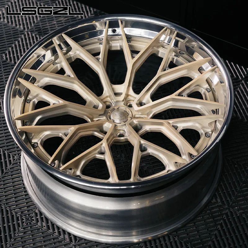 New 2 Piece Forged Concave Alloy Carbon Fiber Rims Deep Dish Car Wheels 5x114.3/5x130/5x120/6x139.7