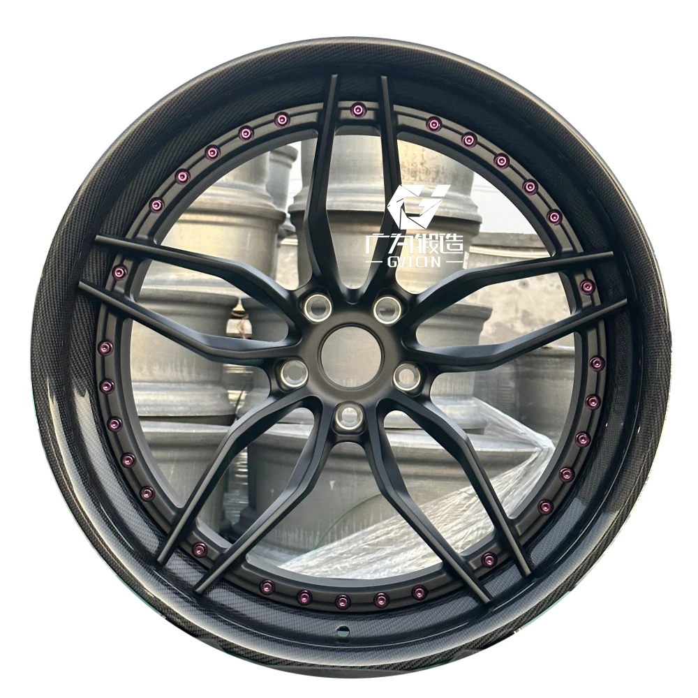 New 2 Piece Forged Deep Lip Wheels Gun Gray Aluminium Alloy Rims 5x112 5x120 5x114.3 40mm 30mm