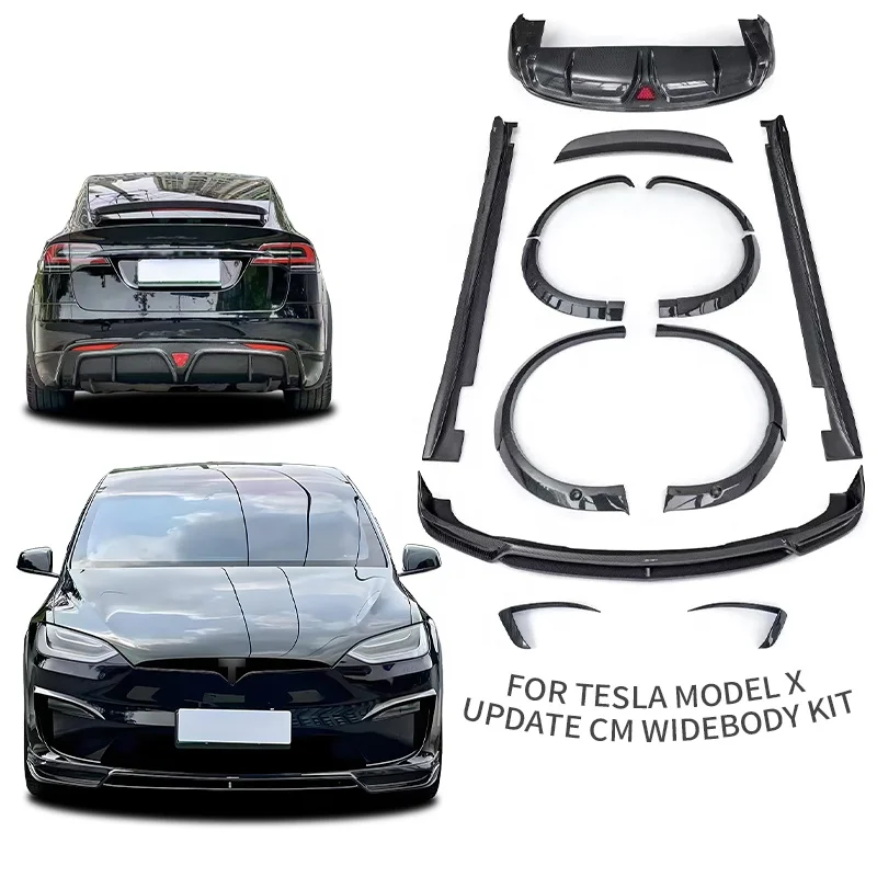 New Arrival Carbon Fiber Upgrade To Cm Style Car Wide Body Kit For Tesla Model X 2021 - 2024 Front