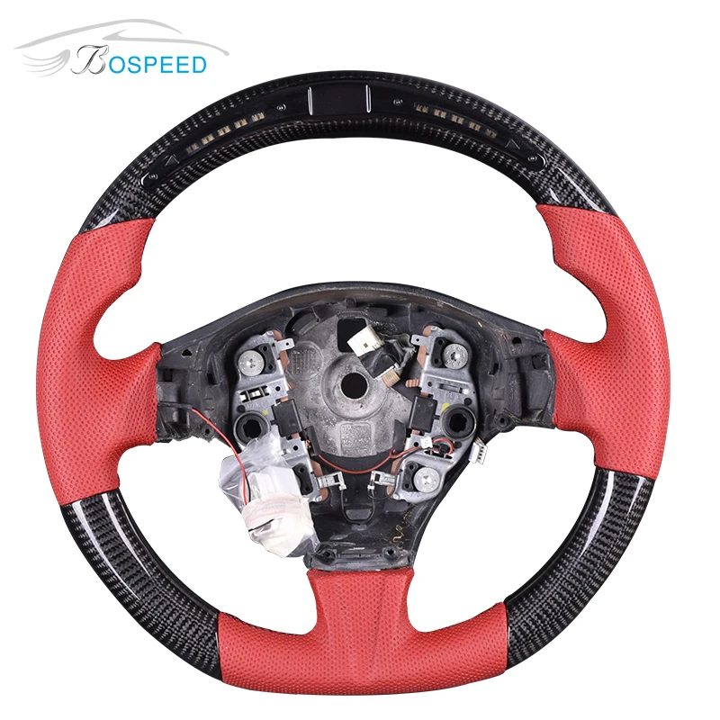 New Design Led Carbon Fiber Sports Steering Wheel For Maserati With Perforate Leather