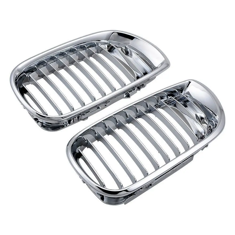 New For E46 4 Door Front Grille Bumper Insert Chrome Abs Plastic 2002-2005 Retrofit Upgrade