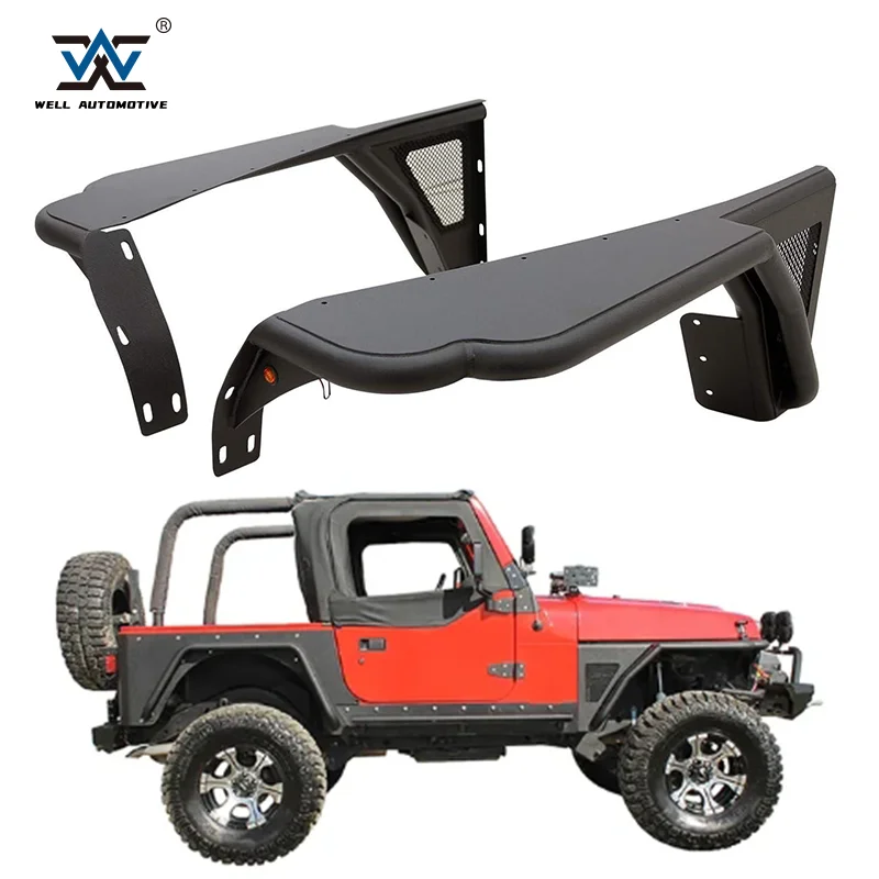Newest Offroad Aftermarket Parts Aluminum Modified Fenders Black Front Fender Flares For Wrangler