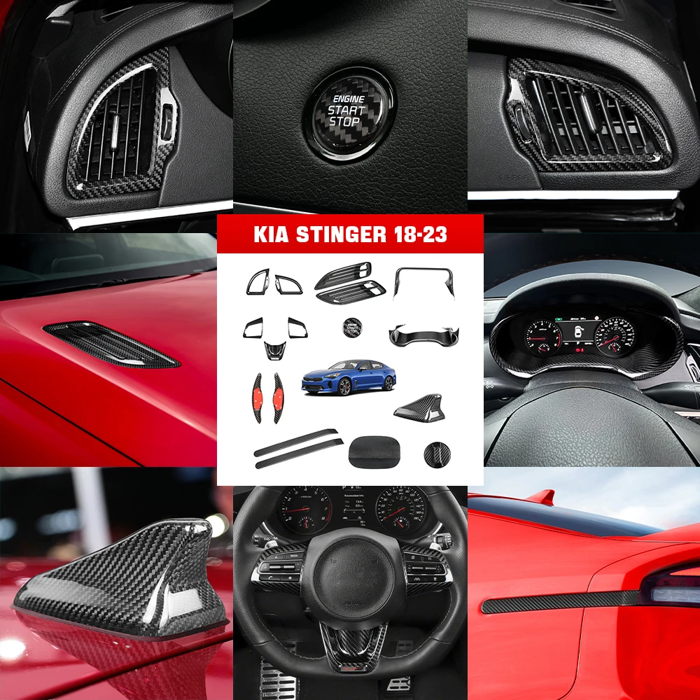 OEM Carbon Fiber Full Interior Accessories Kit For Kia Stinger 2018-2023