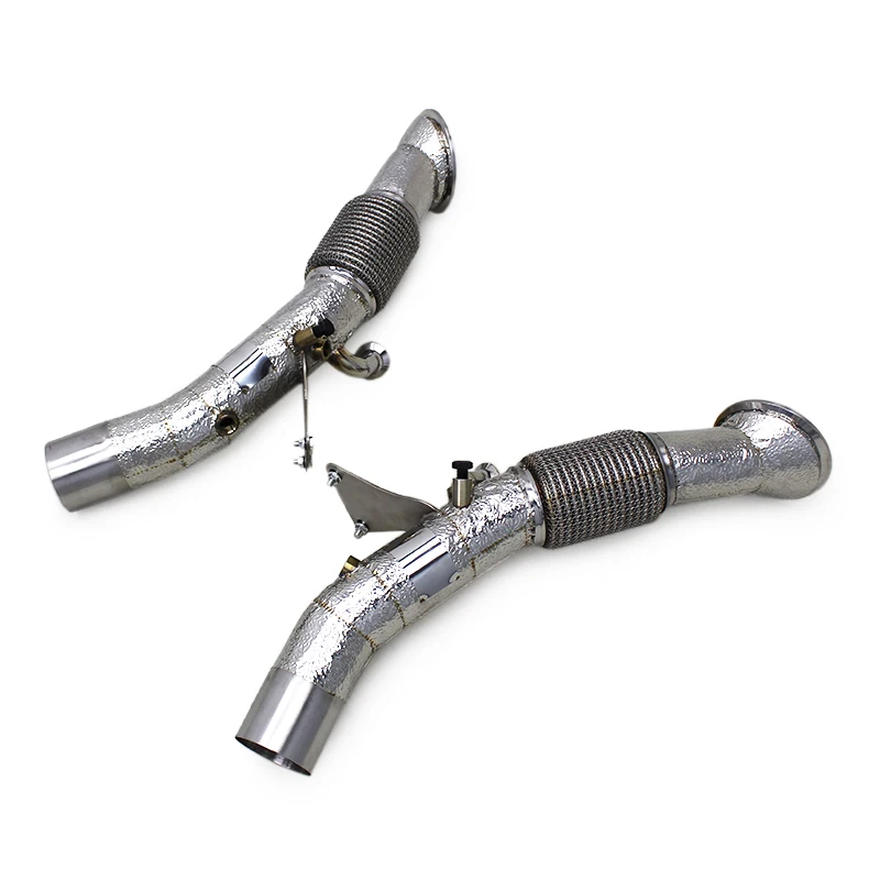 Oem Straight Downpipes For Ferrari Sf90 3.9t V8 2019-2023 Stainless Steel Heatshield Exhaust Pipe