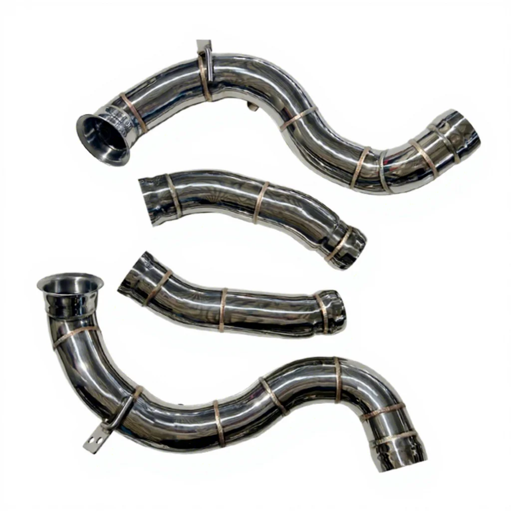 Or Customized High Flow Stainless Steel 1mm Exhaust Downpipe For Mercedes Benz W205 Amg C63