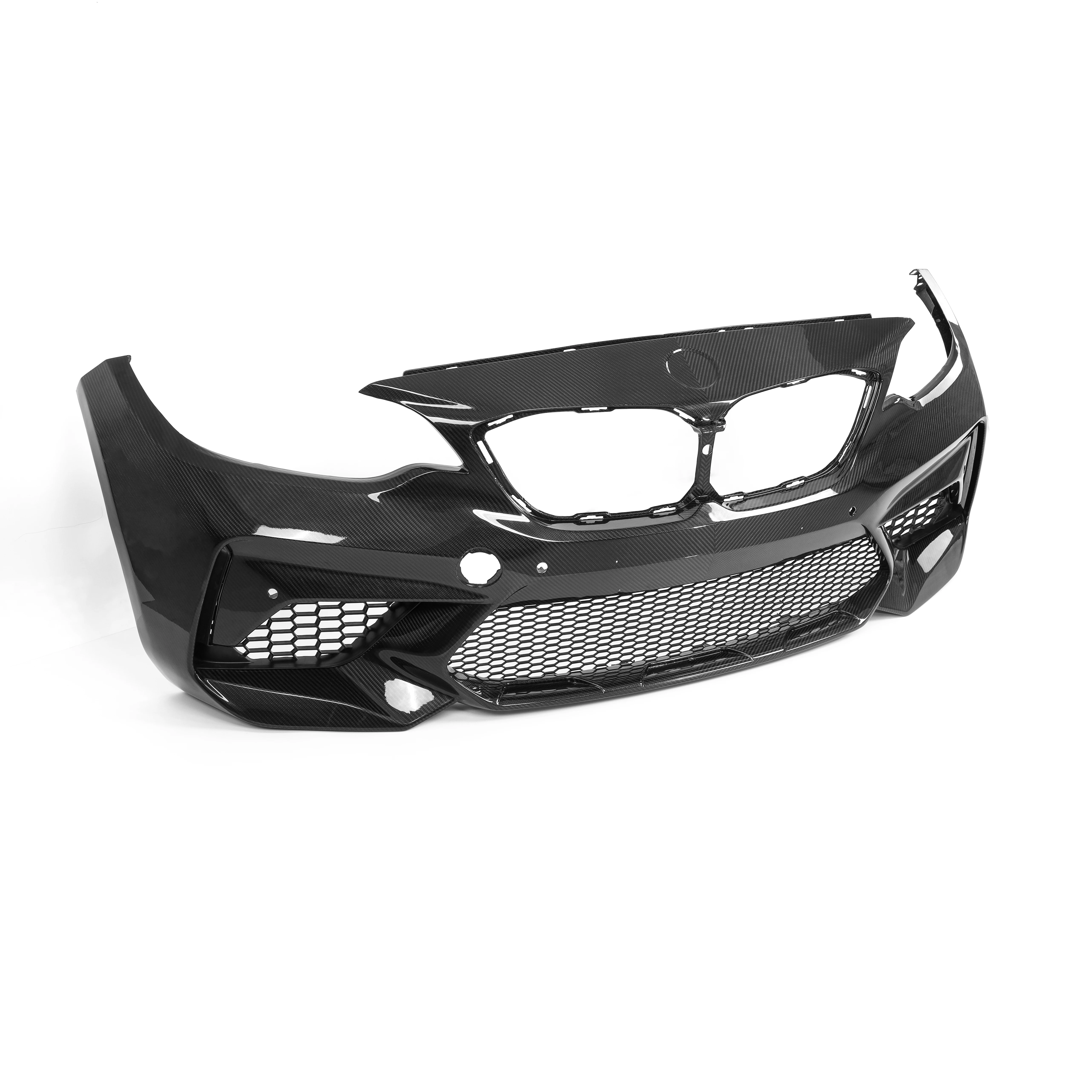 Original Vehicle Data-developed For Bmw M2 F87 Front Bumper With Clear Patterns Real Dry Carbon Fiber