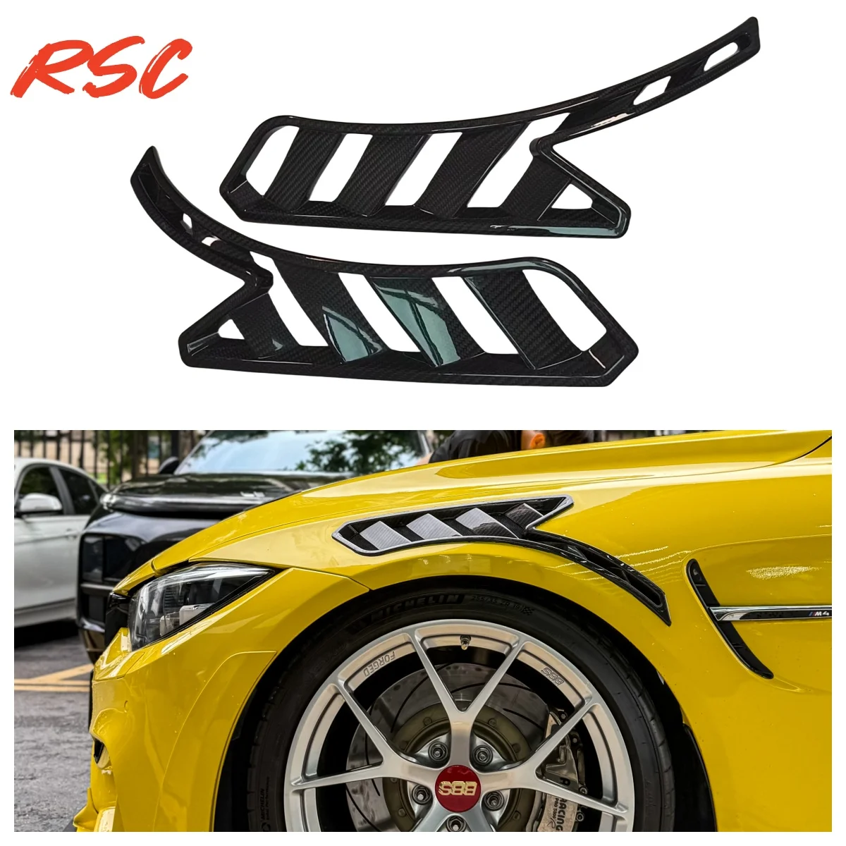 Perfect Fitment In Stock Dry Carbon Fiber Vented Side Fenders For F80 M3 F82 M4
