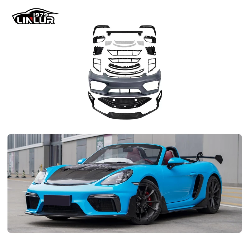 Porsche 718 Cayman Boxster 982 Upgrade To GT4RS Full Body Kit Carbon Fiber 2016-2023
