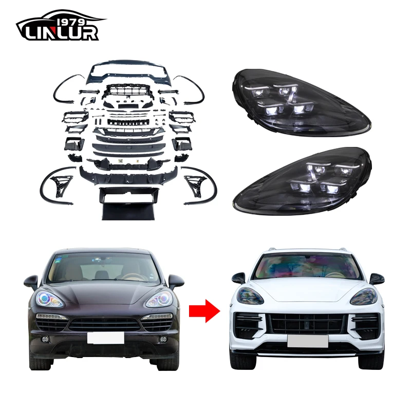 Porsche Cayenne 958 Front Bumper Body Kit Upgrade To 2024 GT Style