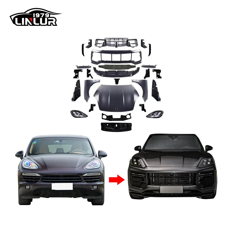 Porsche Cayenne 958 Front Bumper Body Kit Upgrade To 2024 Turbo Style 2011-2014