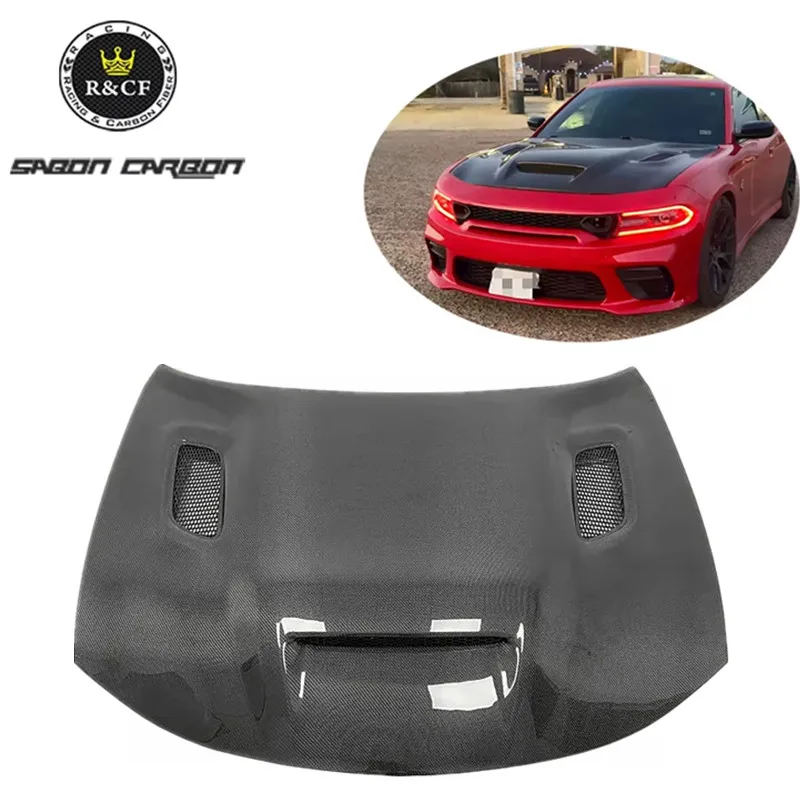 Redeye Style Carbon Fiber Engine Hood For Dodge Charger 2015+