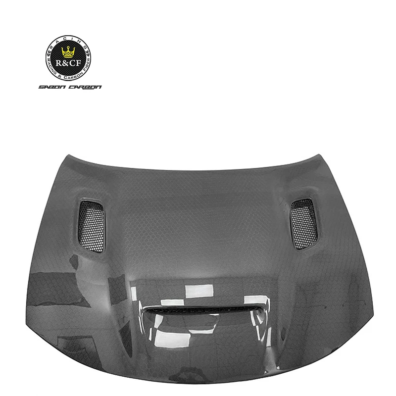 Redeye Style Carbon Fiber Front Hood Bonnet With Vents For Dodge Charger SRT Hellcat 2015-2021