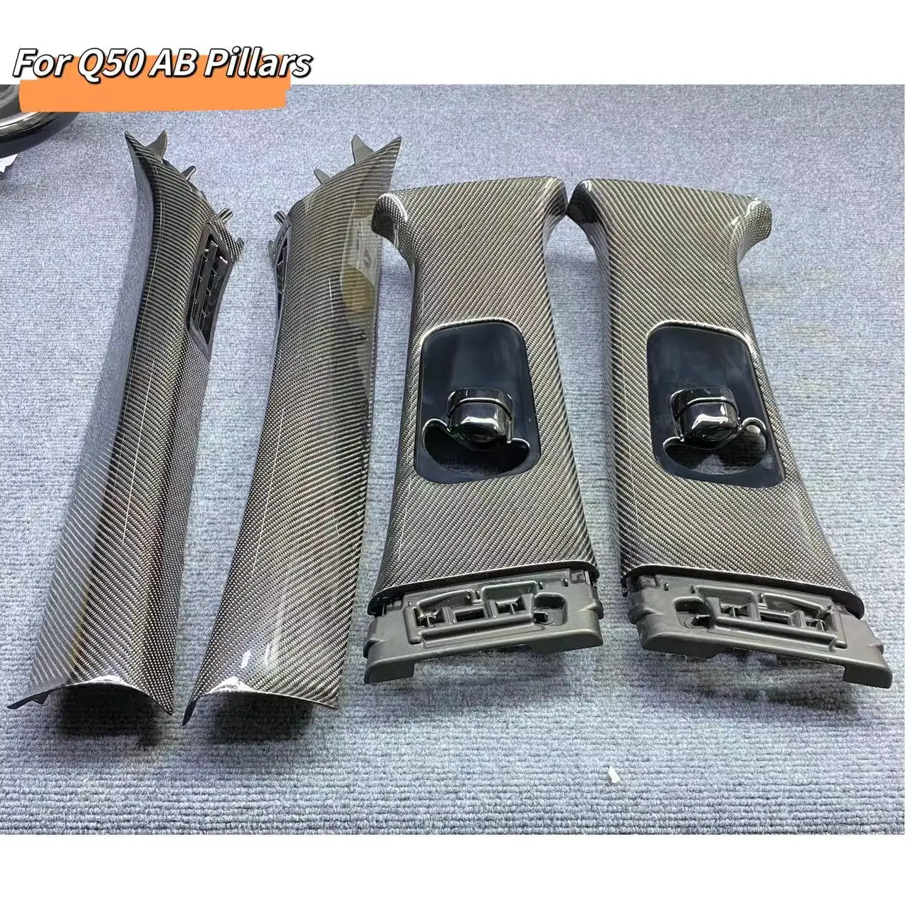 Replaced Interior Pillars And Seat Pillars Fit For Infiniti Q50 G37 Sedan Real Carbon Fiber